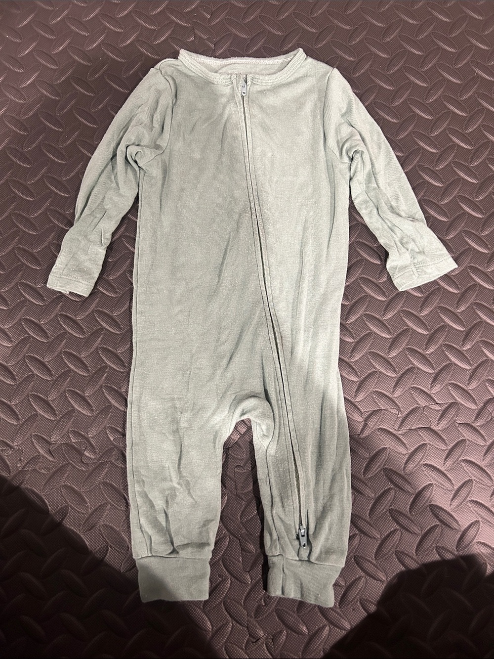 cloud island Light Sage Zip-Front Footed One-Piece